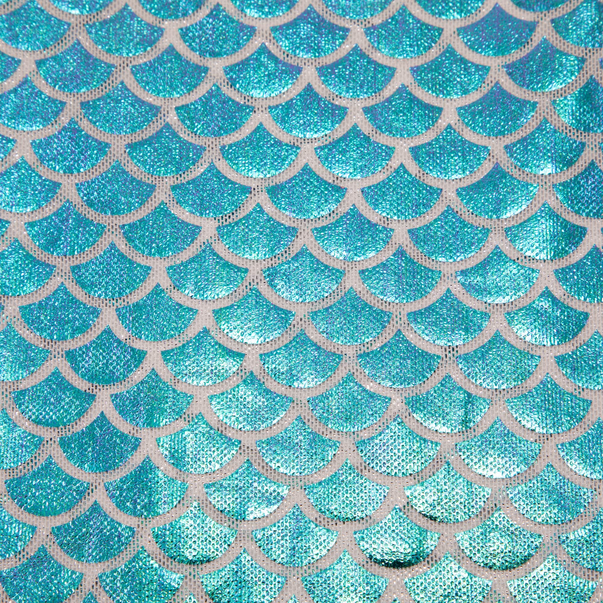 Wyla Green Oil Slick Fish Scales on White Mesh